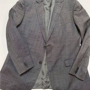 Z Zegna Gray Windowpane Wool Sport Coat